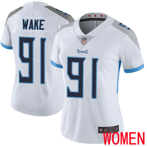 Tennessee Titans Limited White Women Cameron Wake Road Jersey NFL Football #91 Vapor Untouchable